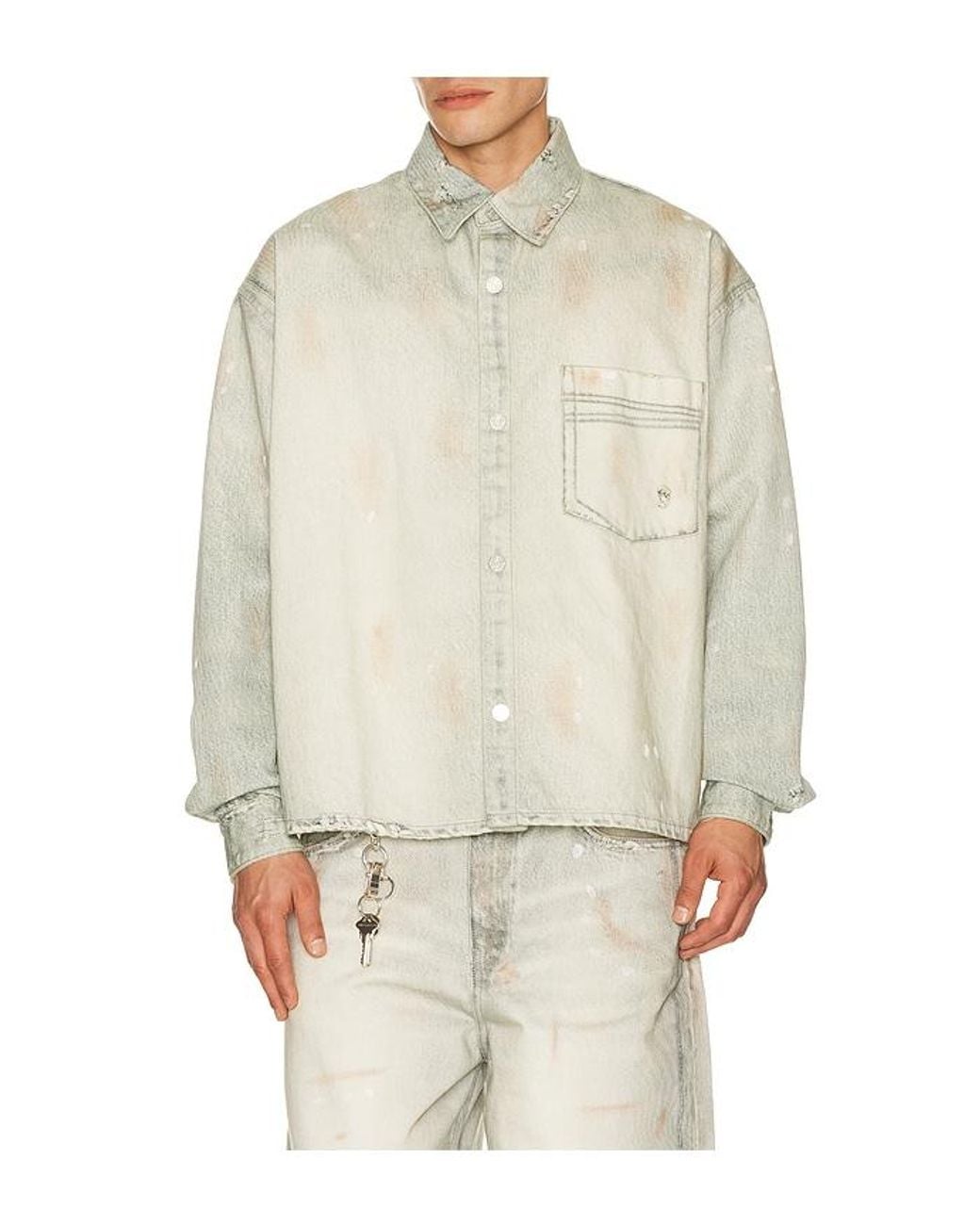 Won Hundred Natural Maza Printed Denim Shirt for men