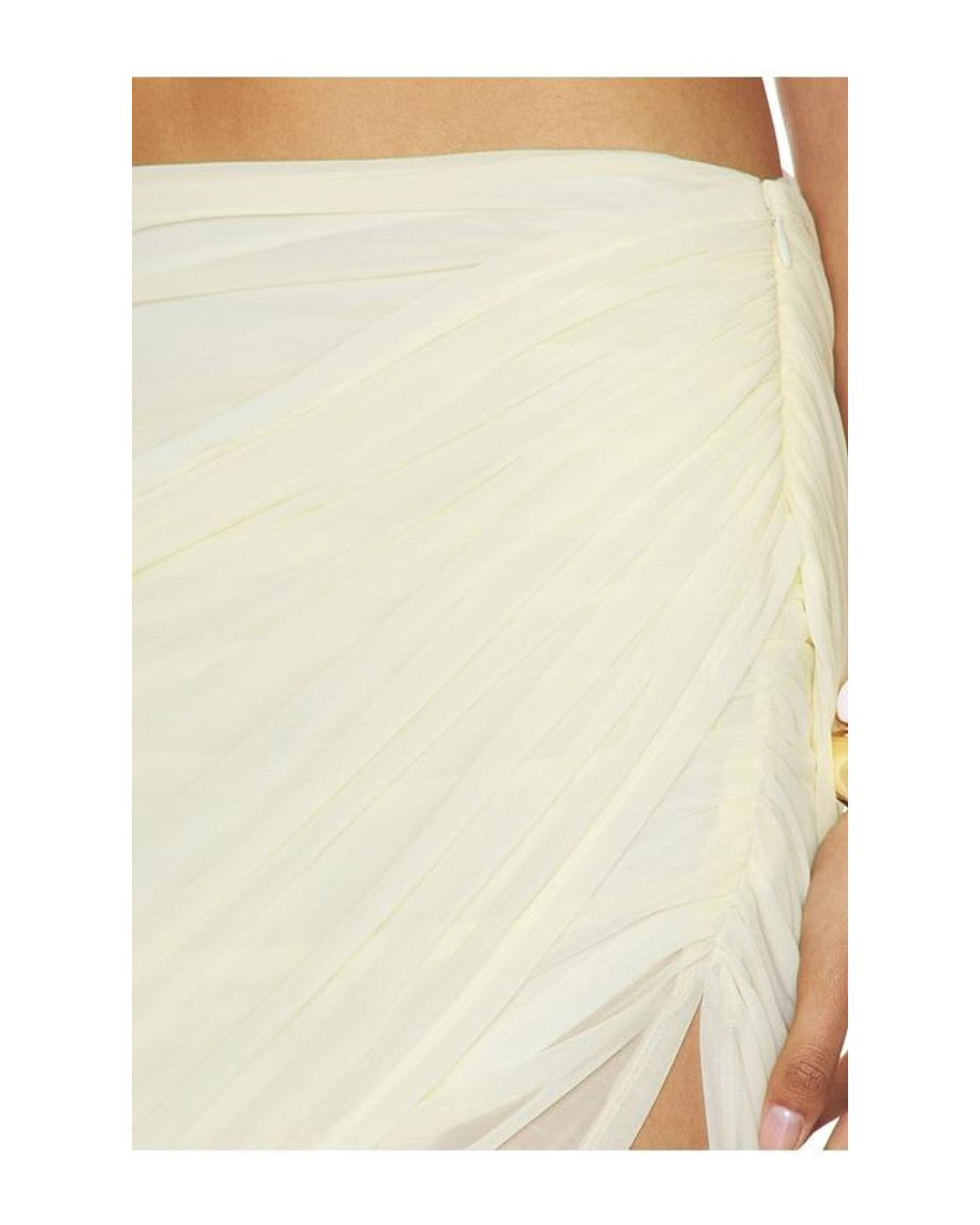 LOBA White Hailey Asymmetrical Midi Skirt