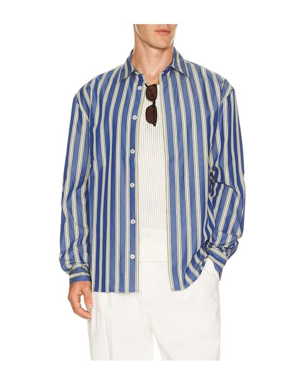 KROST Blue Jordan Striped Shirt for men