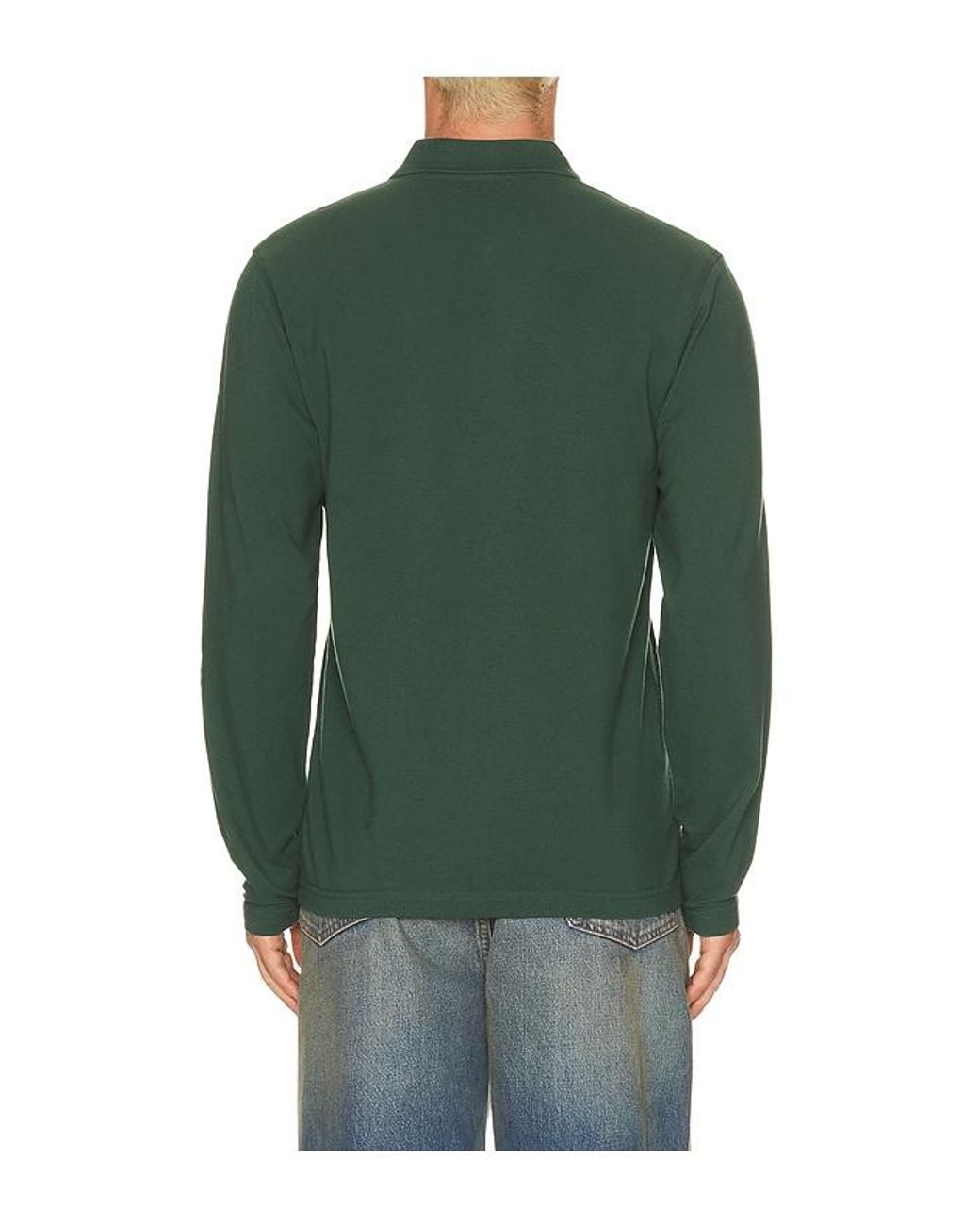 Edmmond Studios Green Duck Polo Long Sleeve Shirt for men