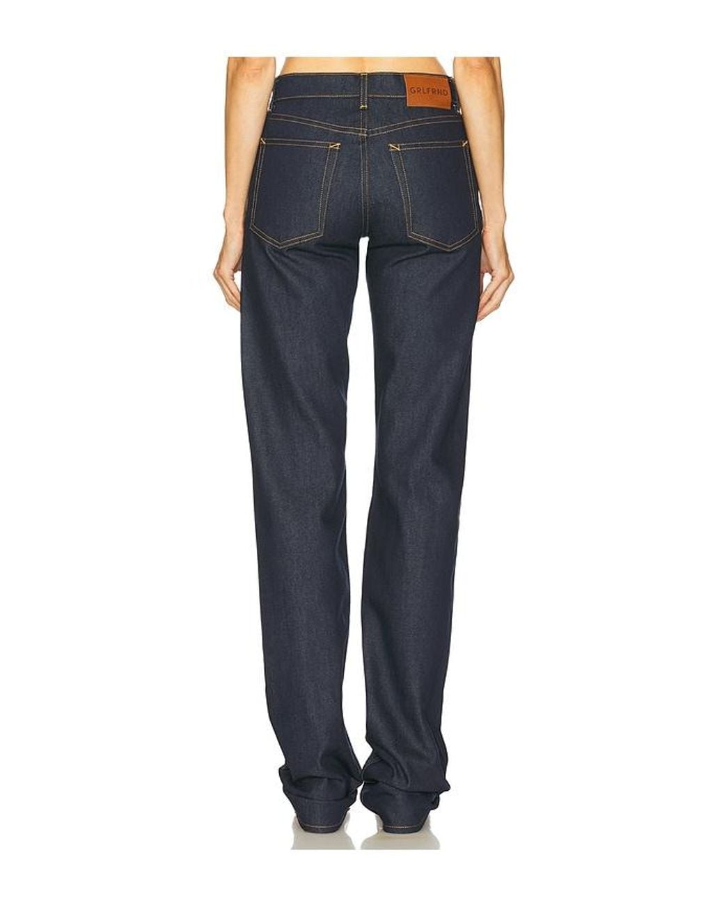 GRLFRND Blue Graham Low Rise Straight Cuffed