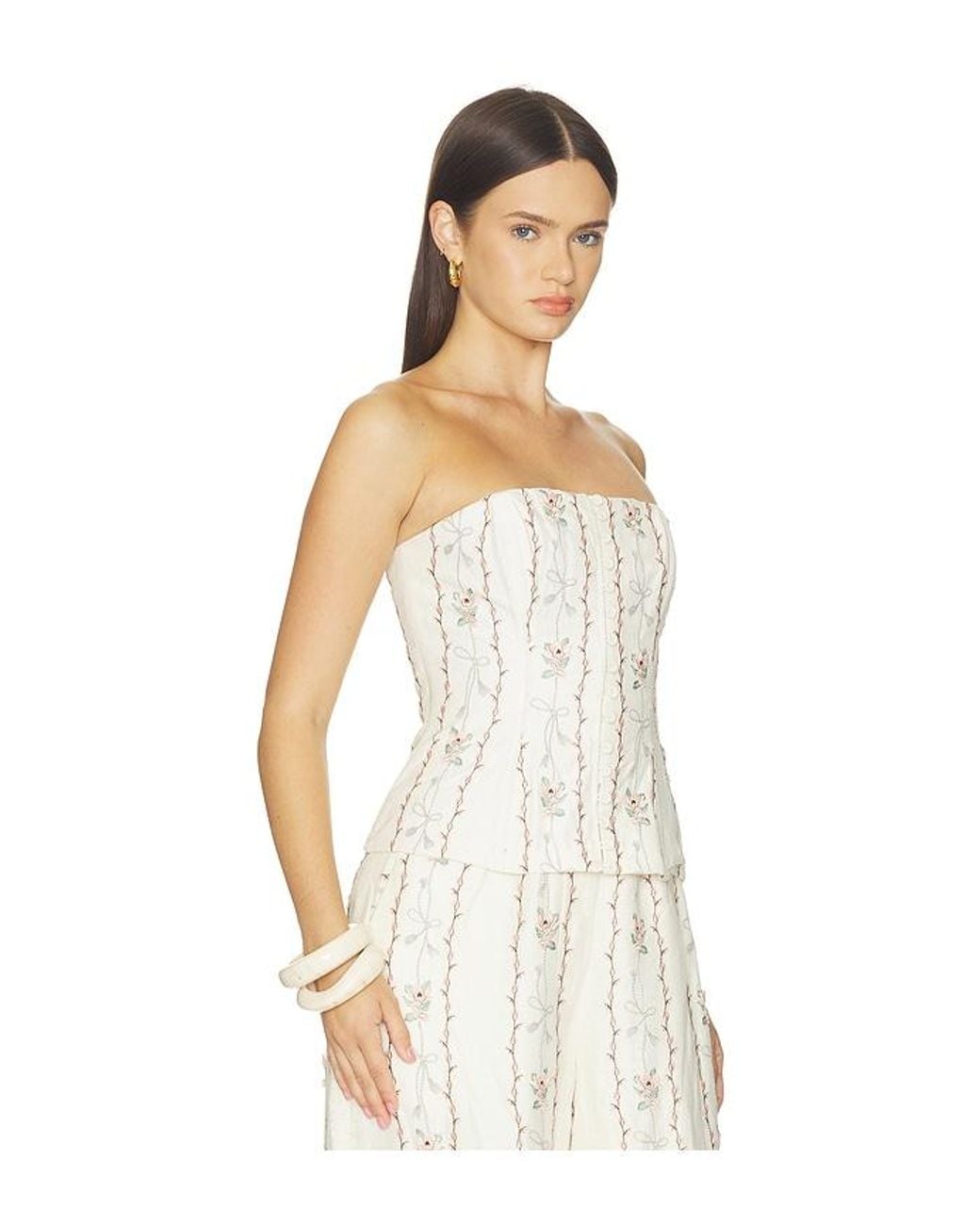 Agua Bendita White Abelia Navegante Cropped Top