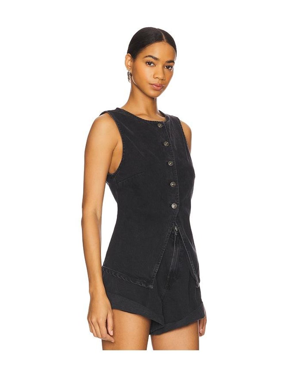 Free People Black X We The Free Aimee Vest