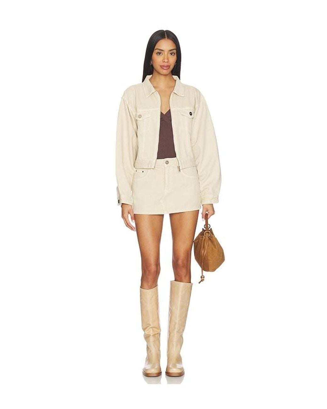 SNDY'S White Cole Denim Mini Skirt