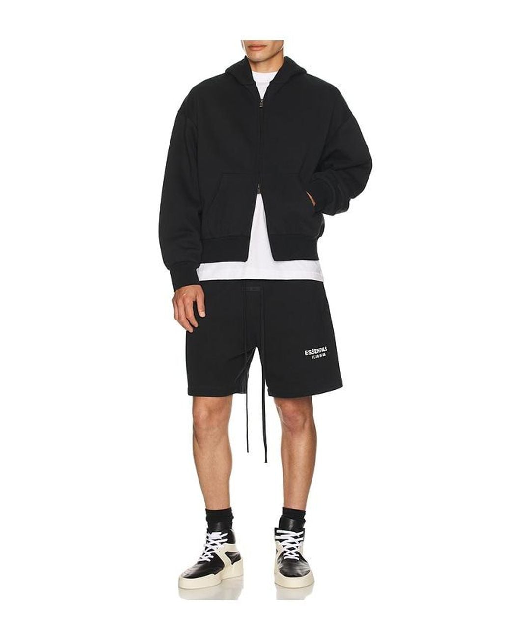Fear Of God Black Soccer Fleece Shorts for men