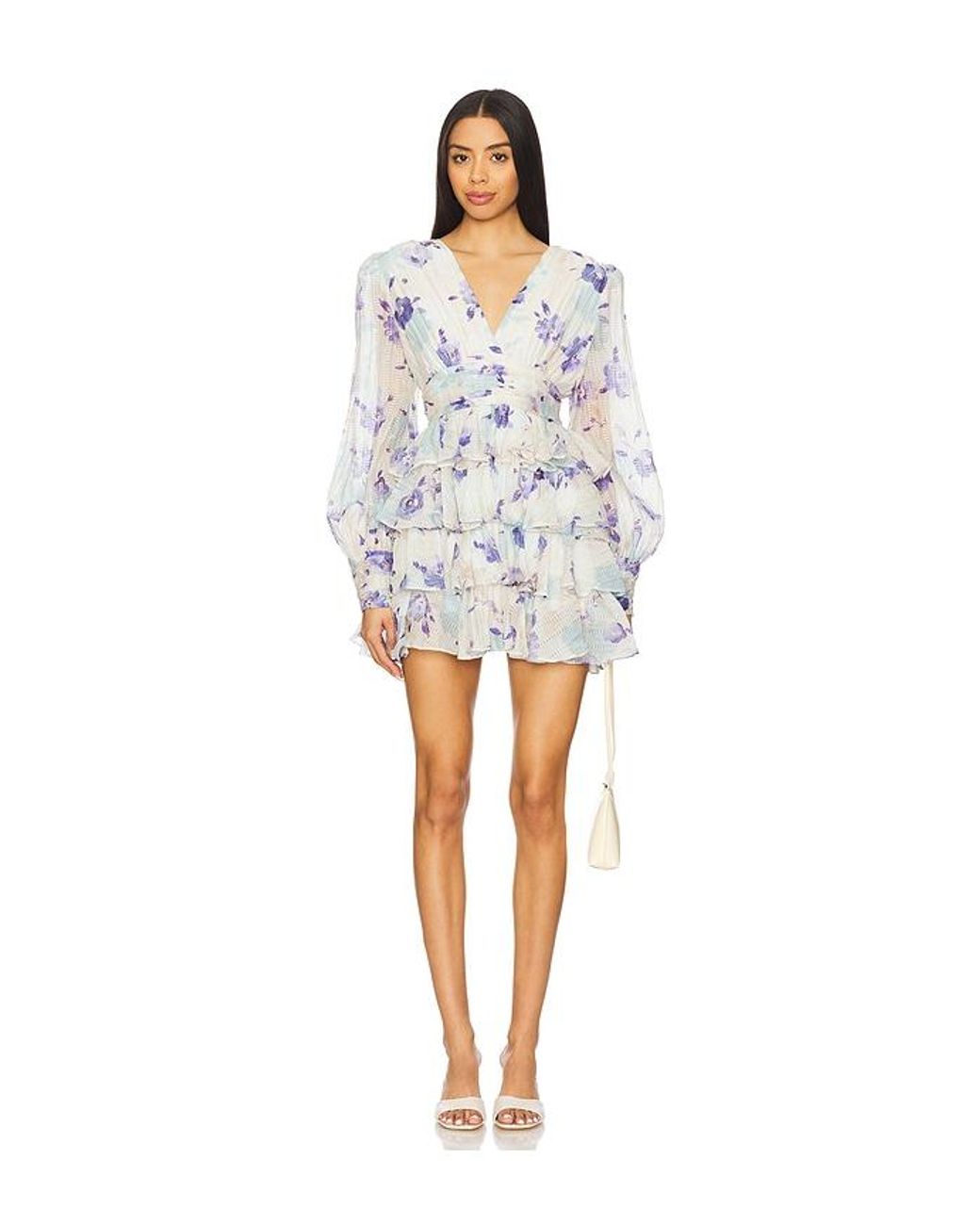 Line & Dot Multicolor Fleur Mini Tiered Dress