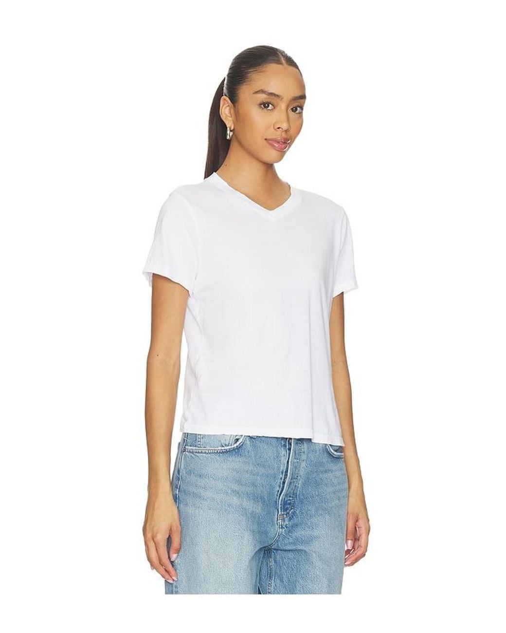 Cotton Citizen White The Marseille V-Neck Tee