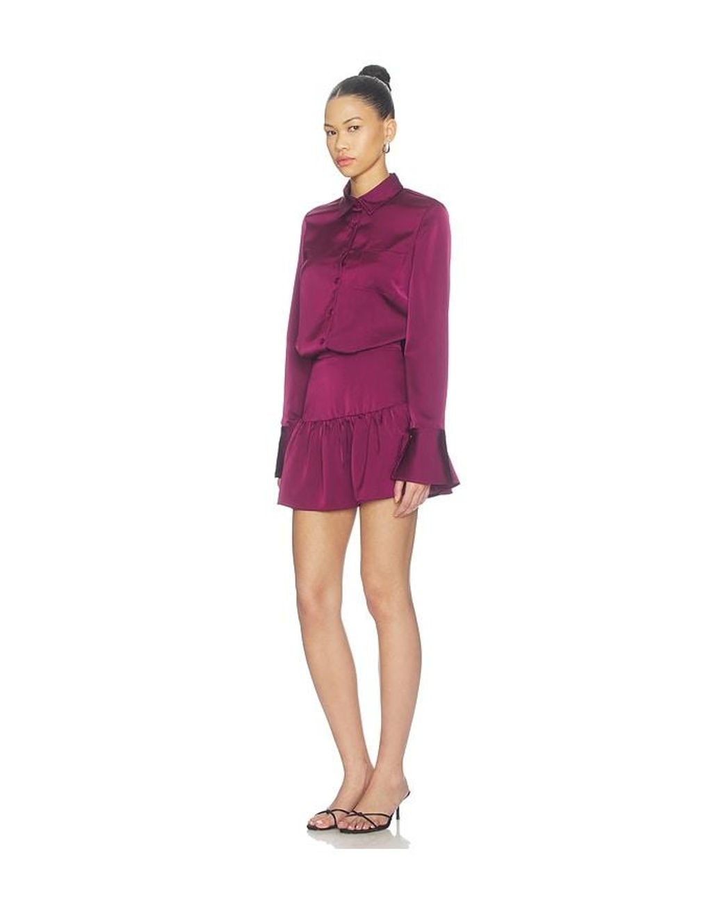 MORE TO COME Red Danese Button Front Dress