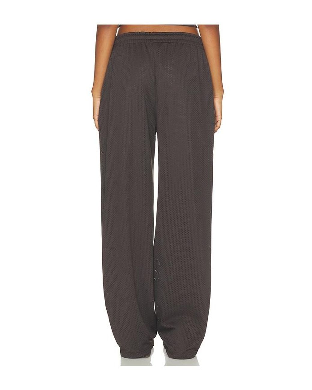 ADANOLA Black Mesh Overlay Track Pants