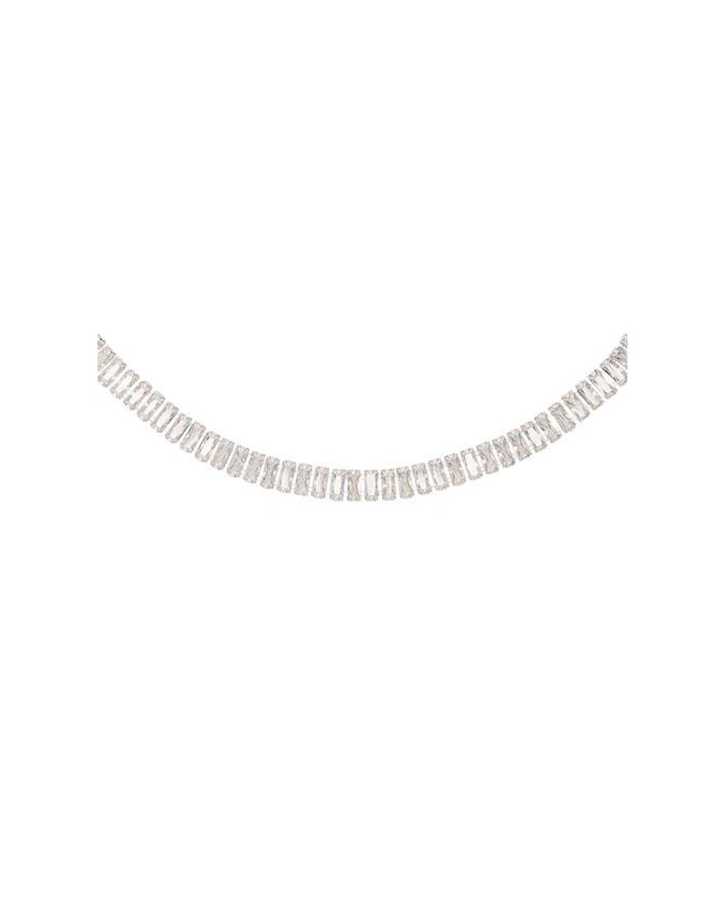 Ettika White Baguette Tennis Necklace
