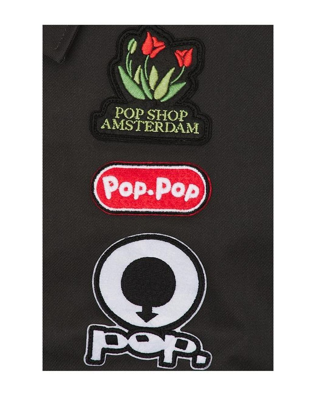 Pop Trading Co. Black Full Zip Worker Jacket for men
