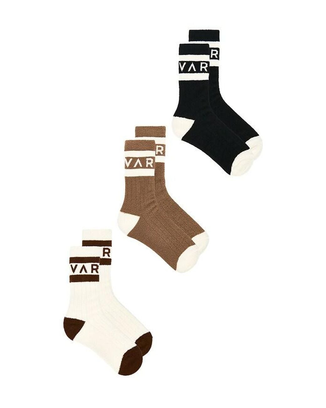 Varley Black Spencer 3 Pack Sock