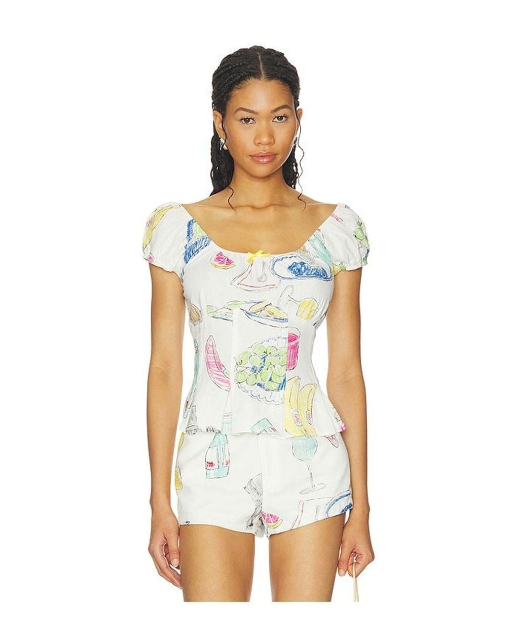 Lisa Says Gah White Pat Top