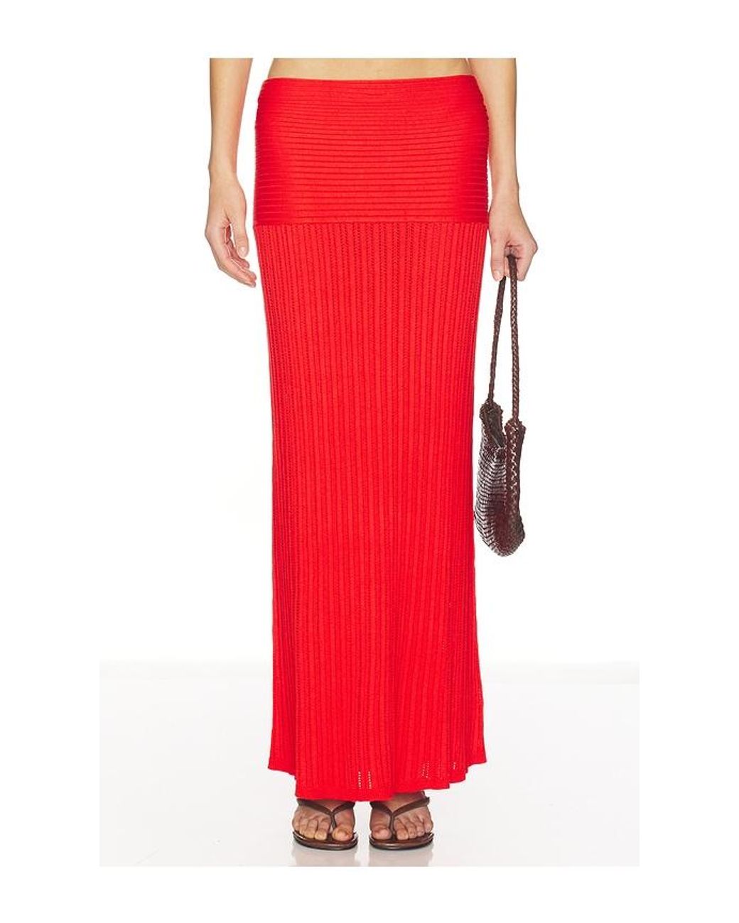 Lovers + Friends Red Shania Pointelle Maxi Skirt