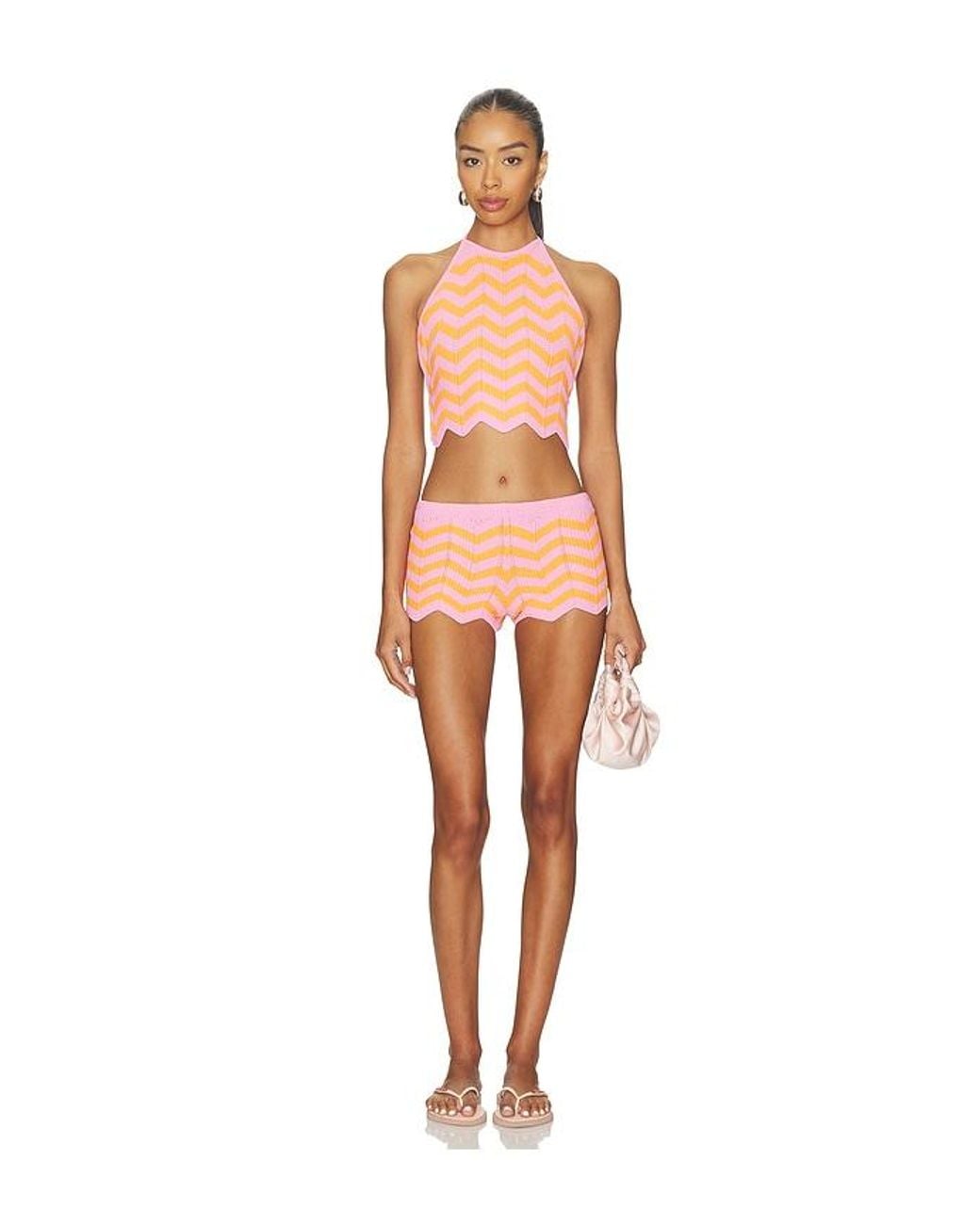 Kulani Kinis Multicolor Chevron Knit Micro Short