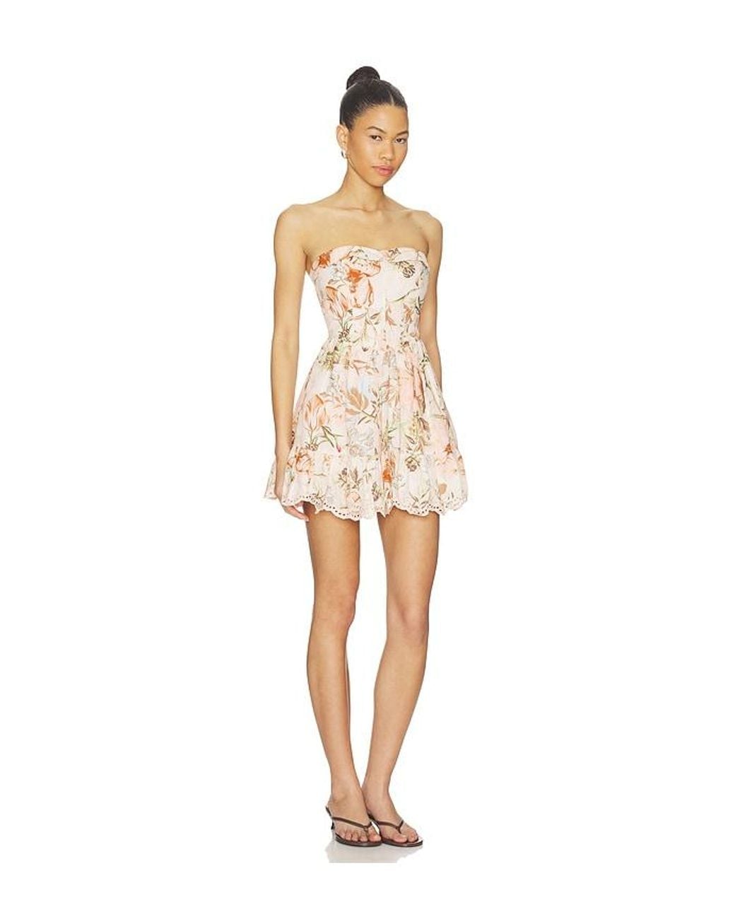 Hemant & Nandita White Off-Shoulder Short Dress