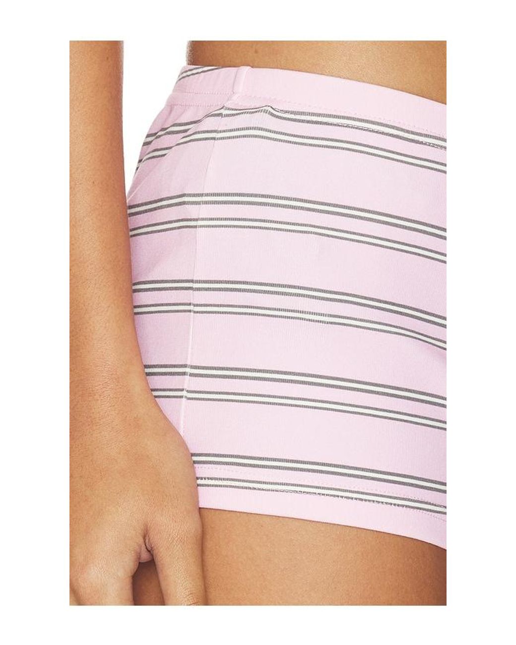 Frankie's Bikinis White Paulina Cotton Ribbed Short