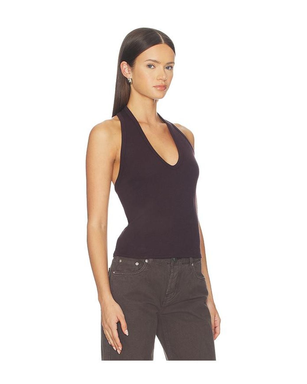 Enza Costa Multicolor Cotton Rib U Halter