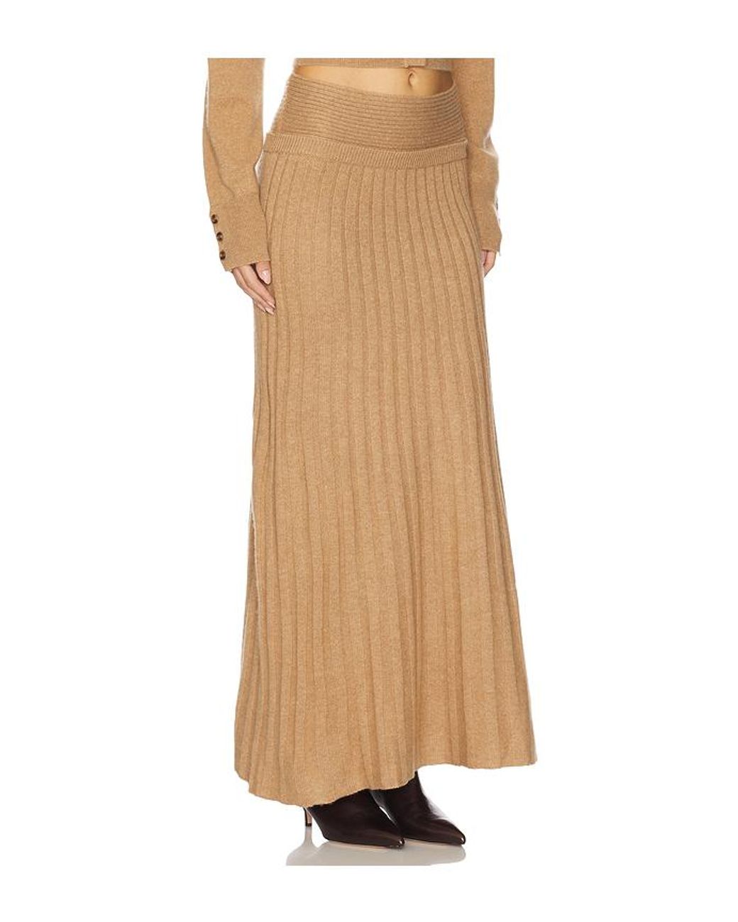 NAADAM Natural Premium Cashmino Ribbed Skirt