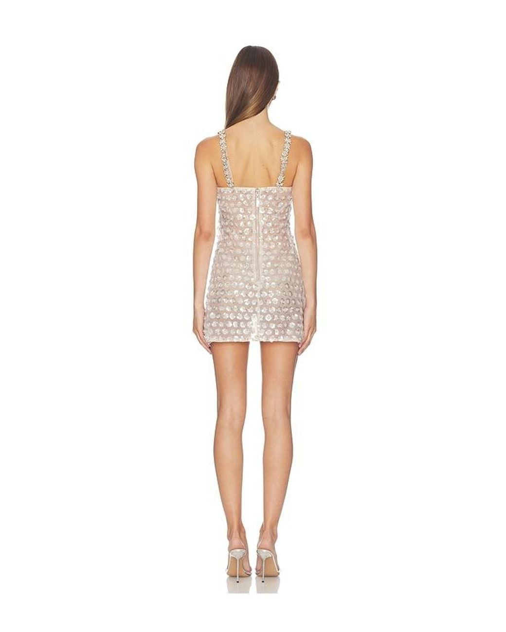 Bronx and Banco White Embellished Mini Dress With Diamond Strap