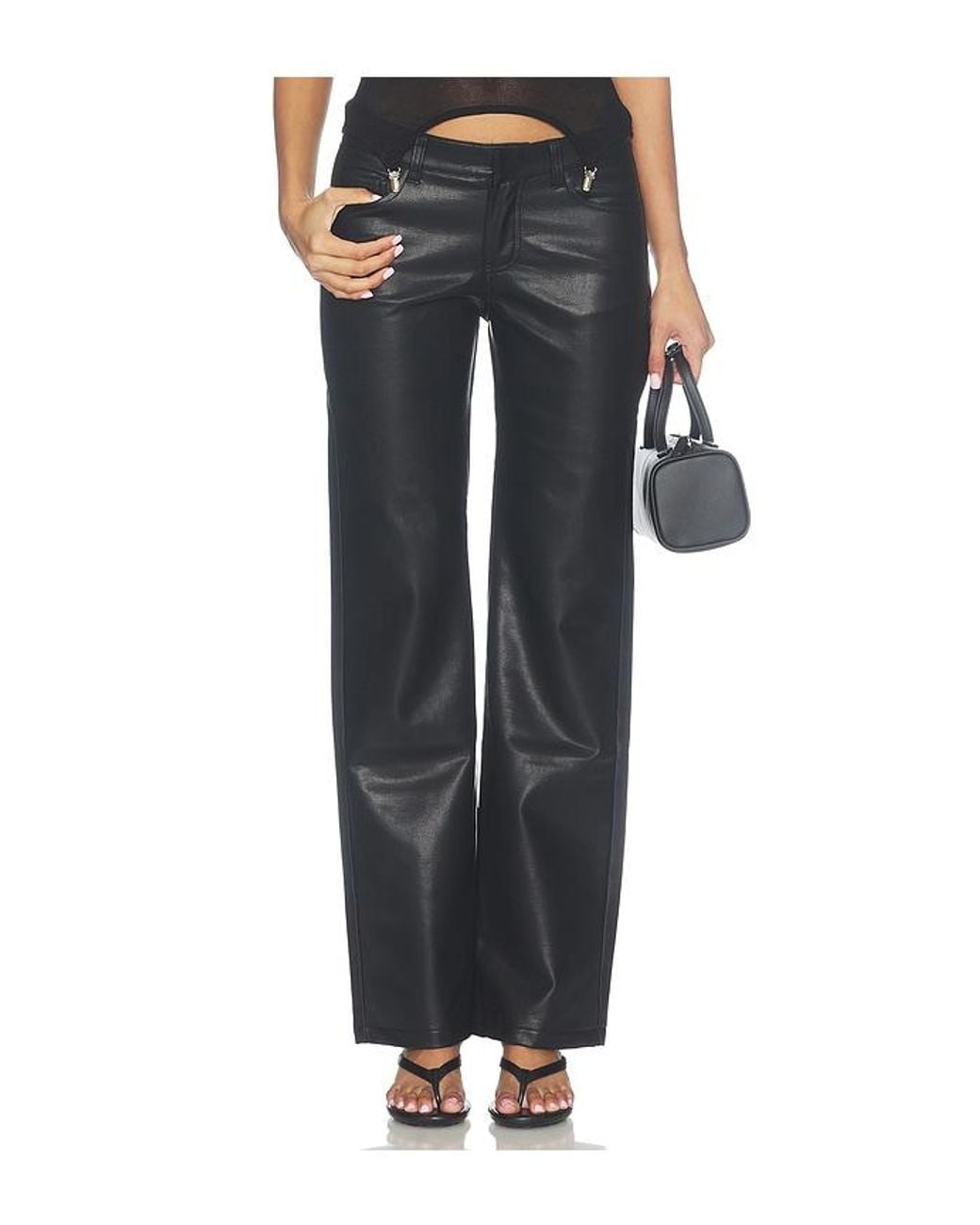 Lioness Black Heartbreaker Faux Leather Pants