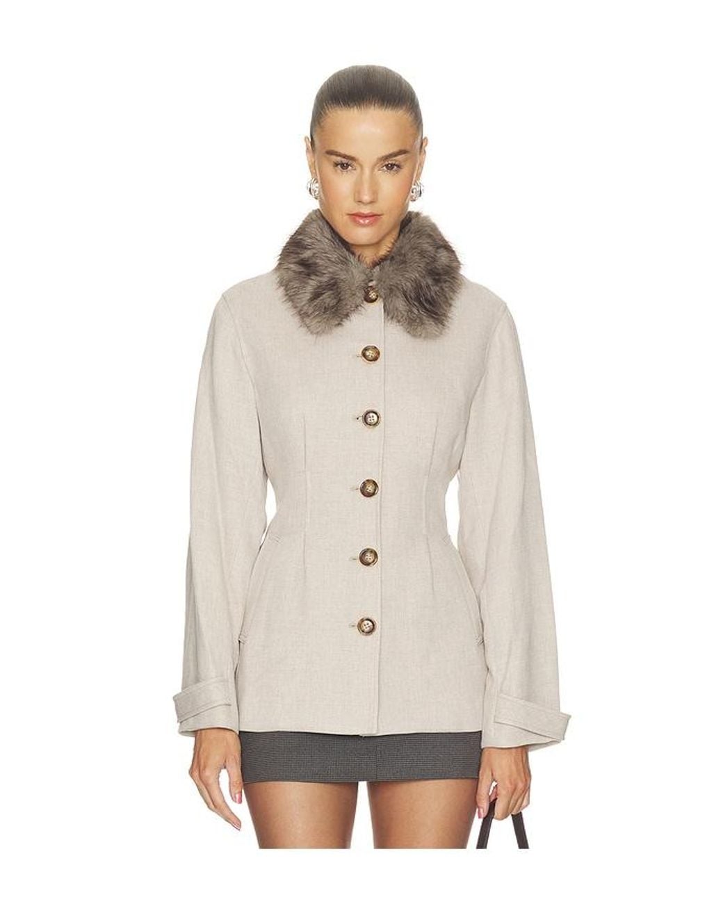 Veronica Beard White Severine Dickey Coat With Collar