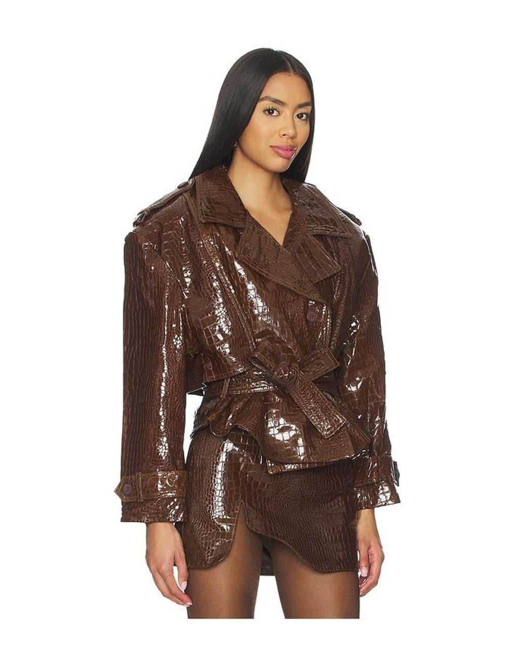 MOTHER OF ALL Brown Brooklyn Trench Leather Coat