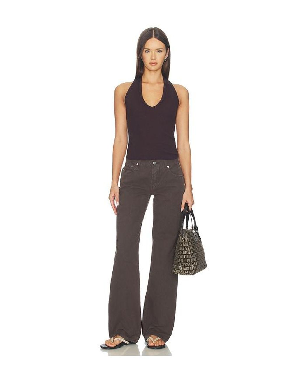 Enza Costa Multicolor Cotton Rib U Halter