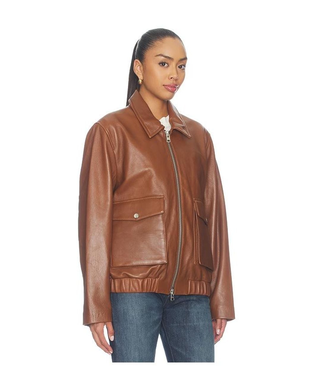 Citizens of Humanity Blue Zip Front Bomber Jacket