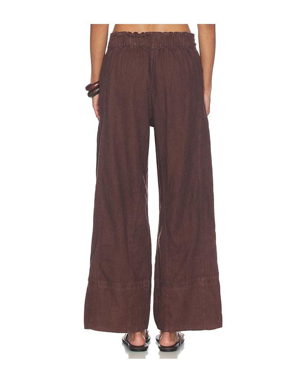 Free People Brown Days End Linen Pull On