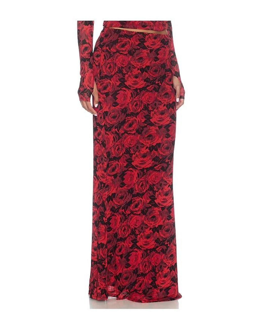 AFRM Red Tegan Mermaid Skirt