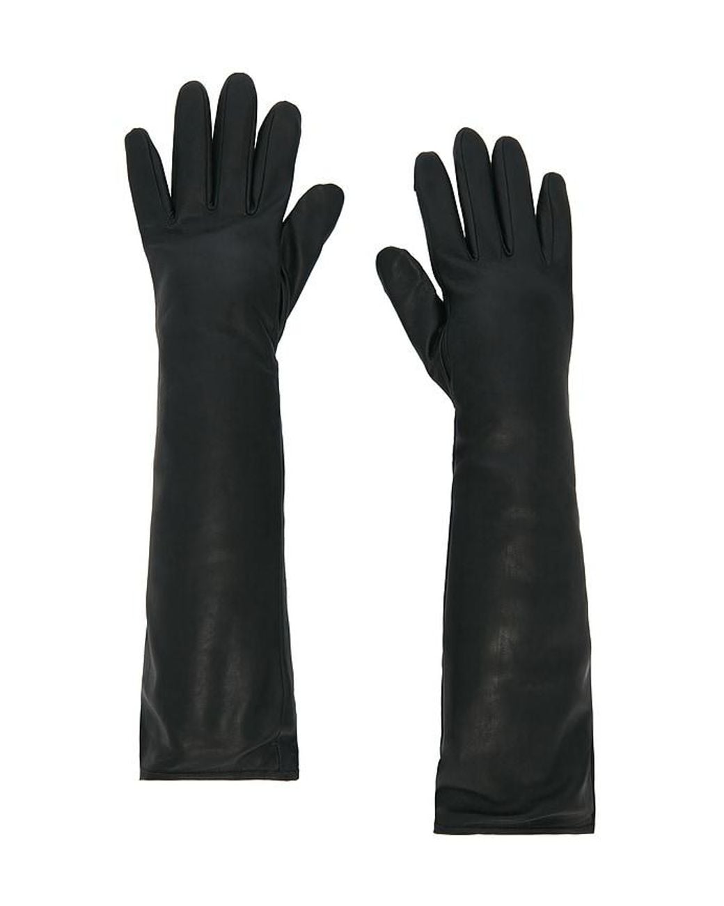 FAVORITE DAUGHTER Black The Long Lines Leather Gloves