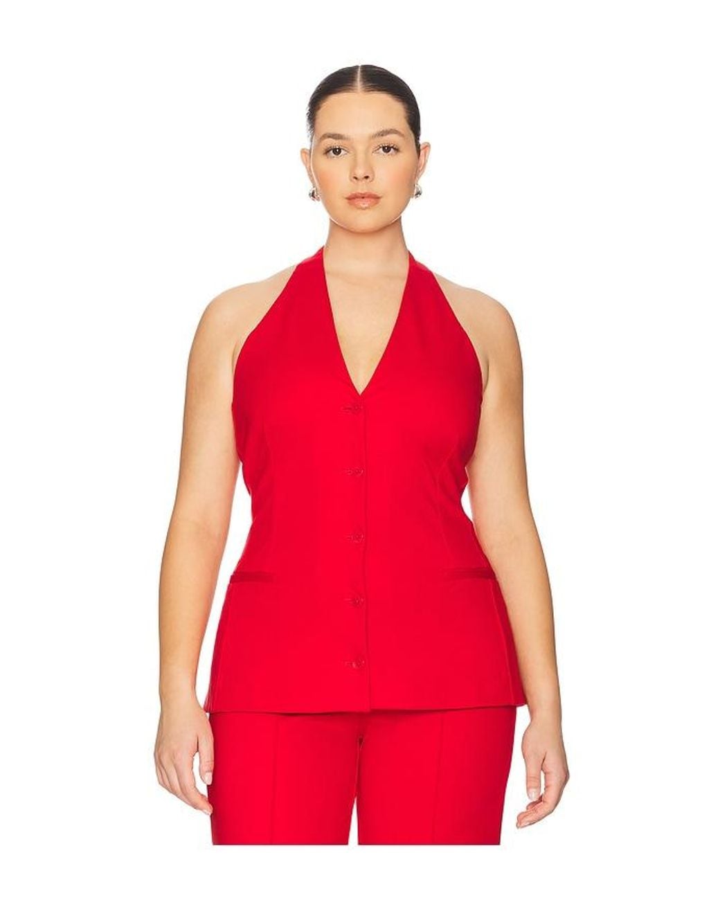 L'academie Red Kain Vest Top