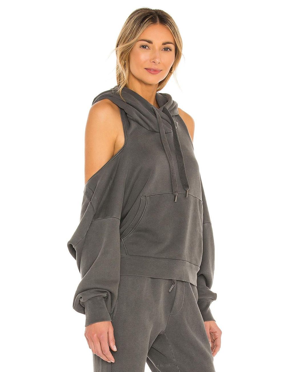 NSF Tricia Cold Shoulder Hoody in Black 