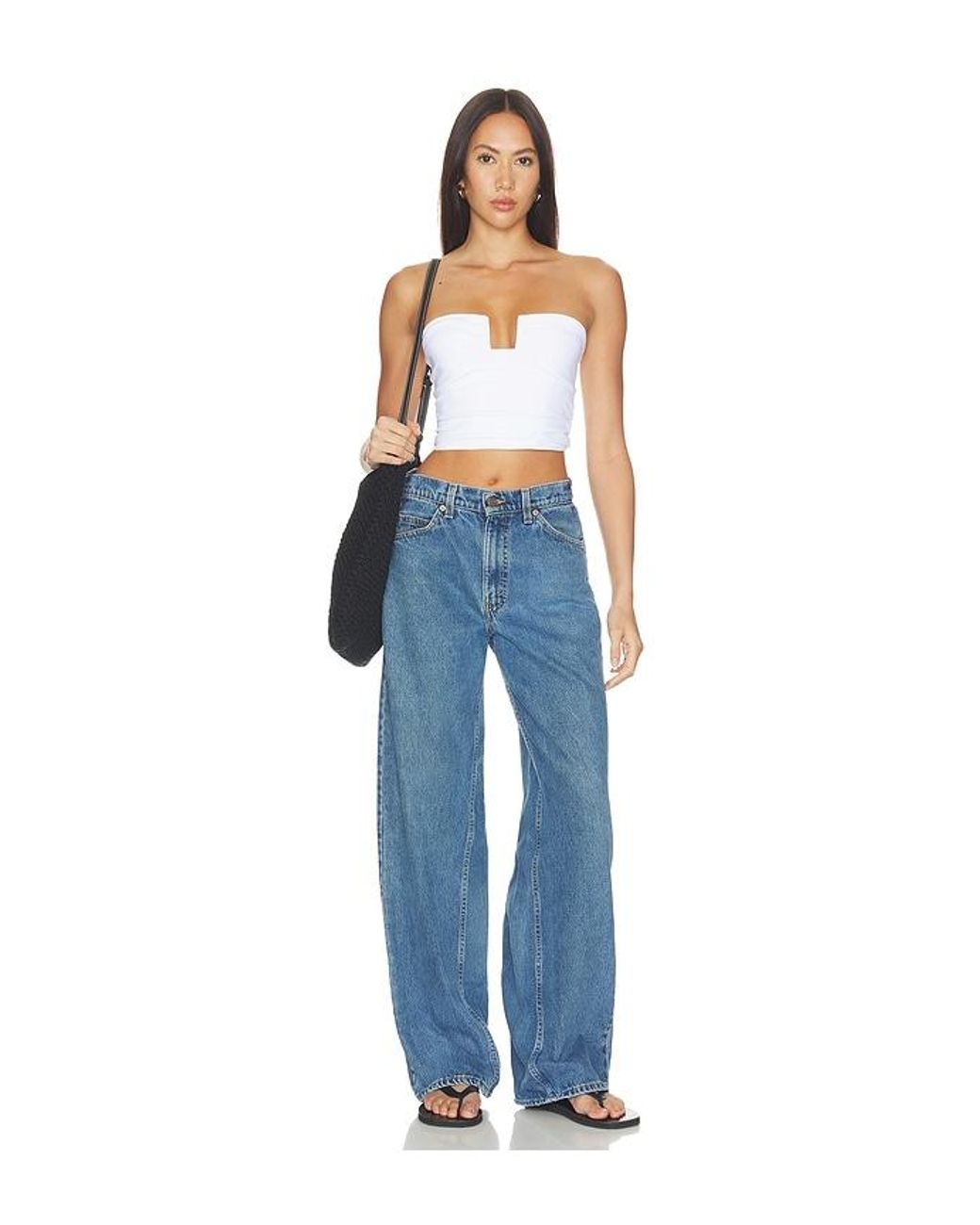 Susana Monaco White Wire Gathered Tube Top