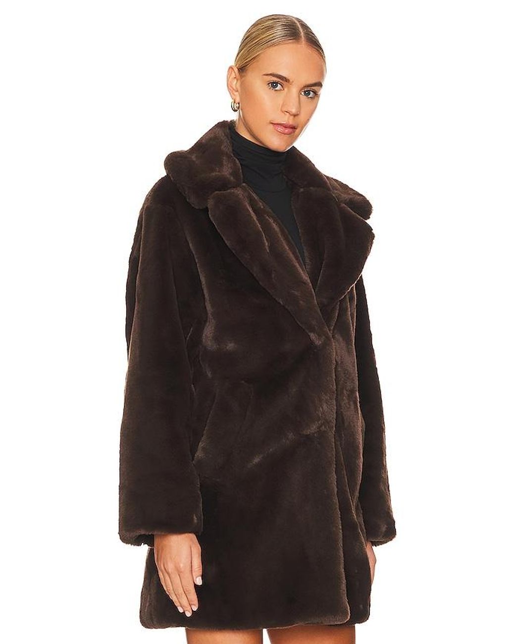 Lamarque Black Linnea Teddy Coat