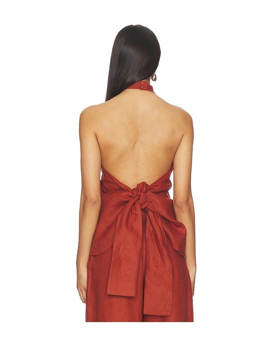 Faithfull The Brand Red Biba Halter Top
