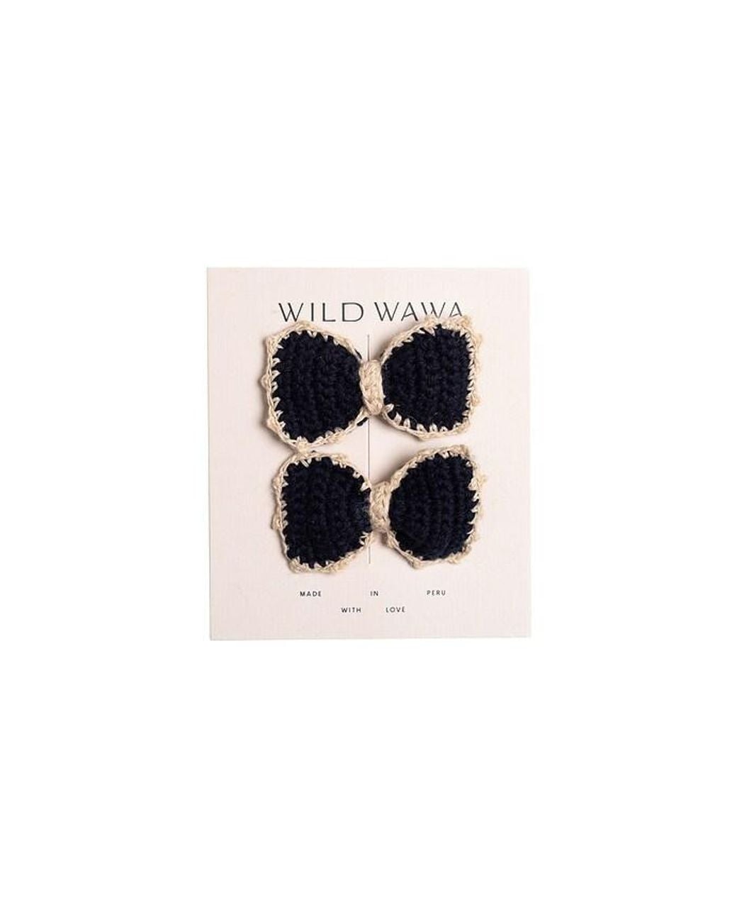 Wild Wawa Black Knitted Bows Clip Set
