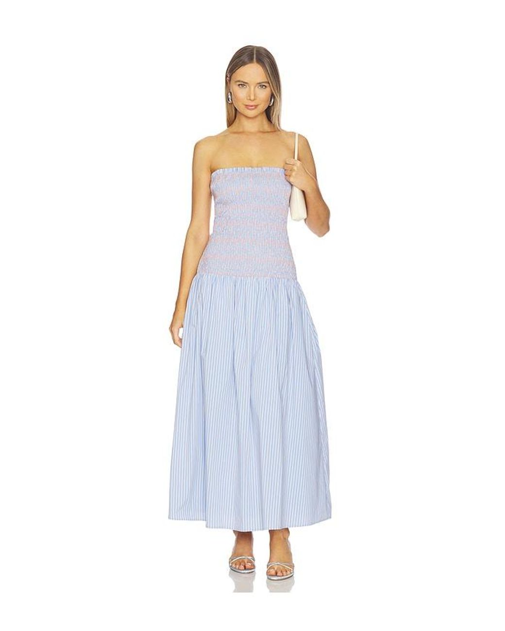 Line & Dot White Eleni Smocked Dress