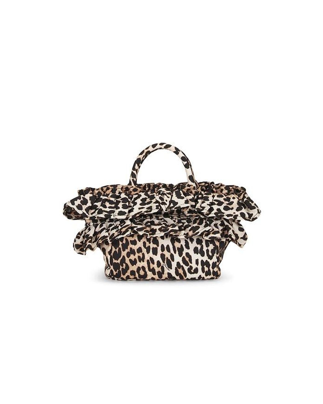 Ganni Black Mini Shopper Ruffle Print