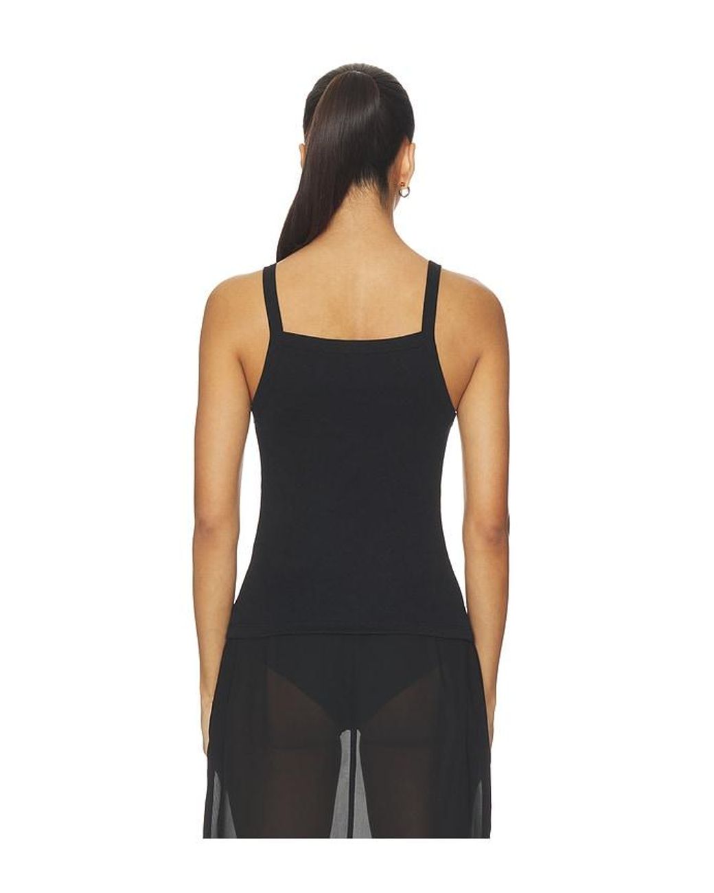 Leset Black Nando Square Neck Tank