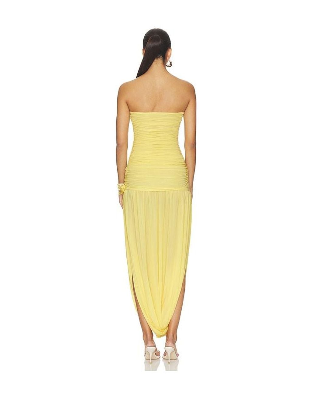 Maygel Coronel Yellow Halo Midi Dress