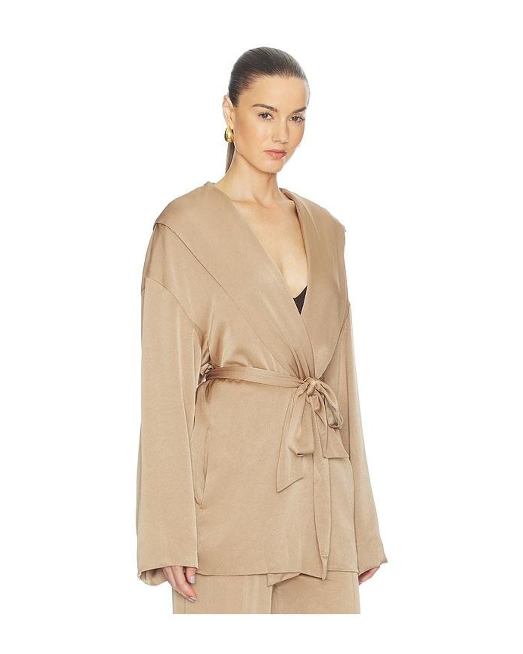 Atlein Natural Hooded Wrap Jacket