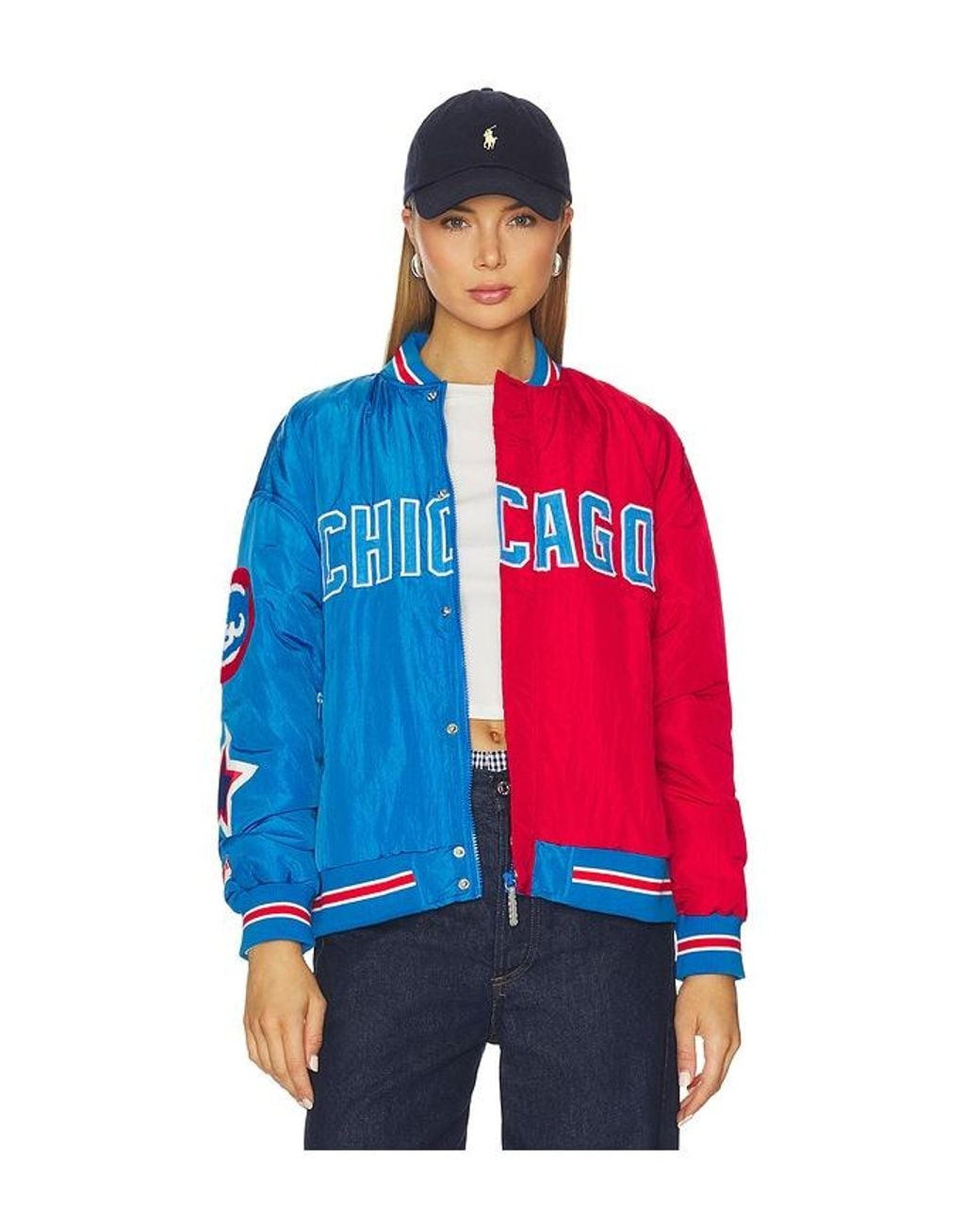 Terez Red X Revolve Chicago Cubs Multi Logo Bomber