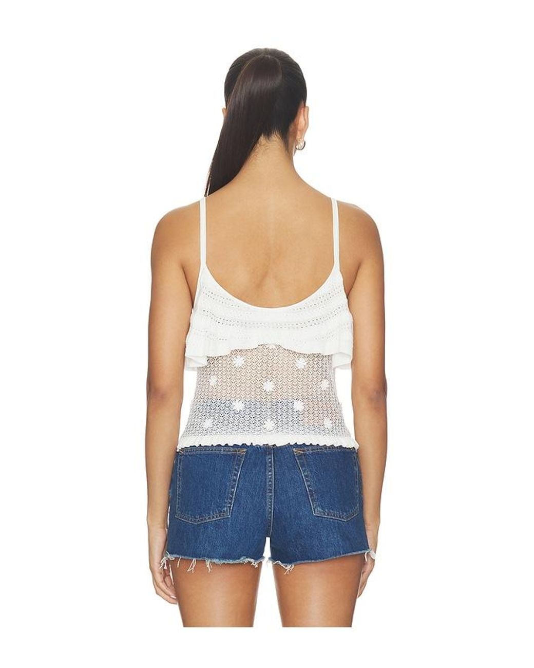 Lovers + Friends Blue Madalena Floral Embellished Tank