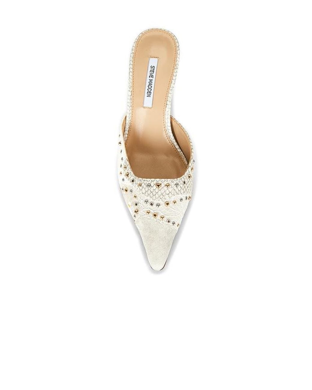 Steve Madden White Alexi Studded Mule