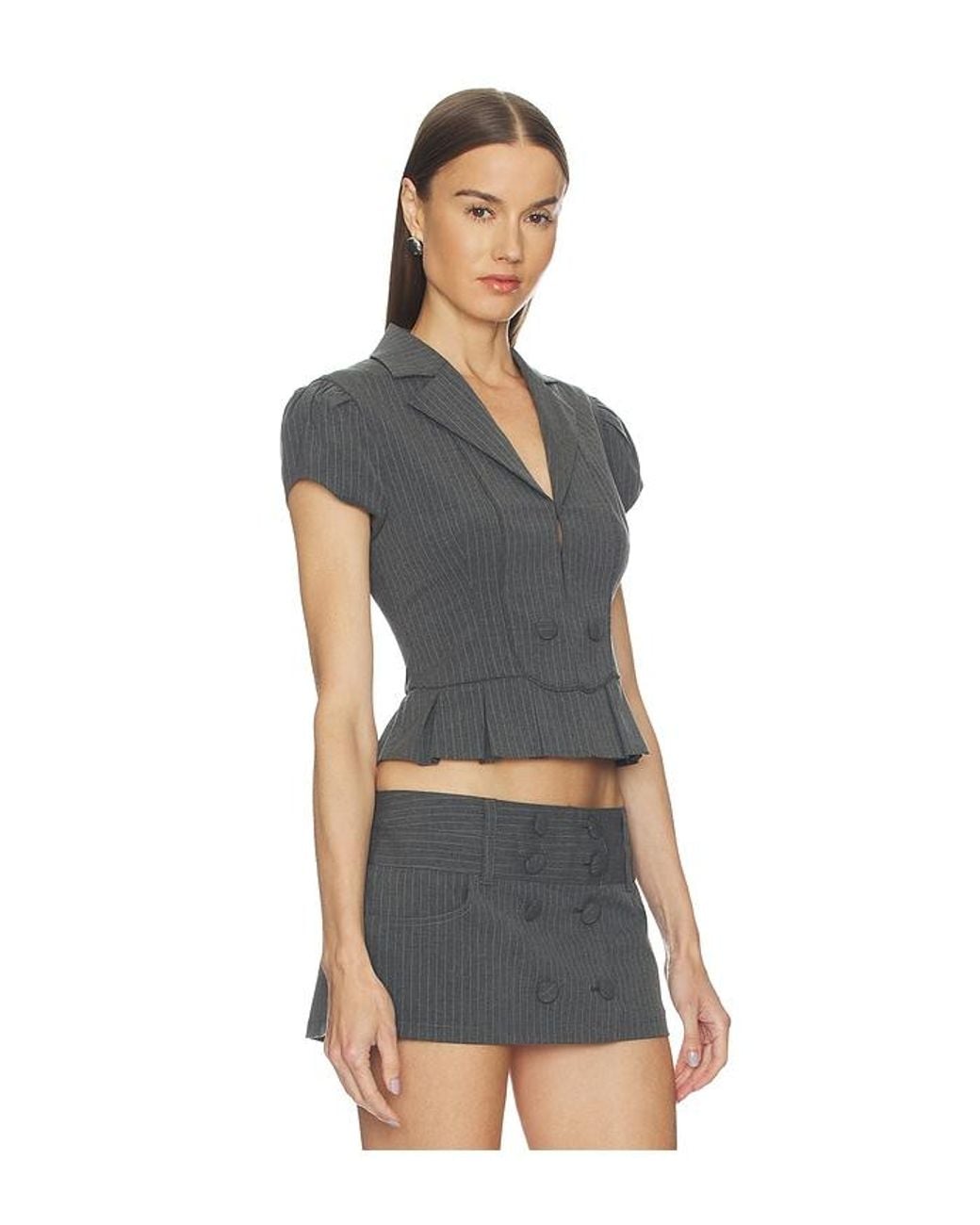 GUIZIO Blue Mollie Cap Sleeve Blazer