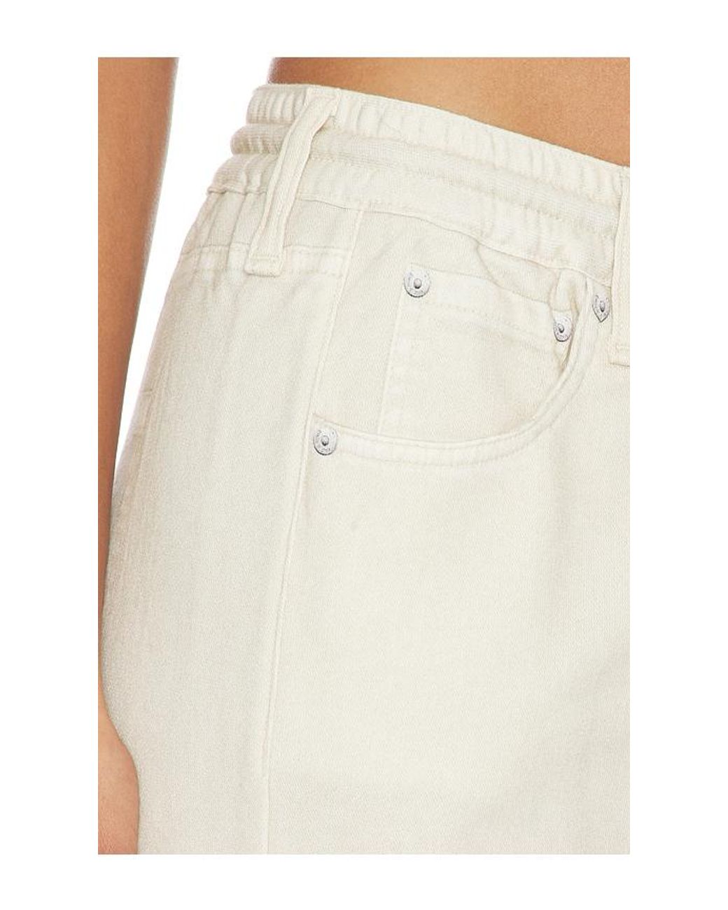 Rag & Bone White Miramar Terry Drawcord Wide Leg Pant