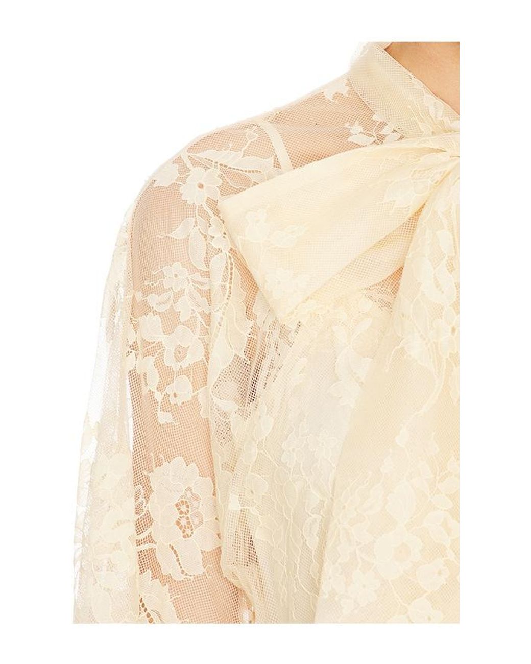 Zimmermann Blue Valiant Lace Pussybow Blouse
