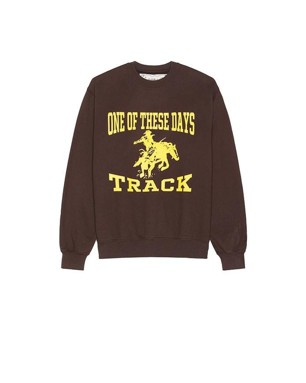 One Of These Days Brown Track And Field Crewneck for men